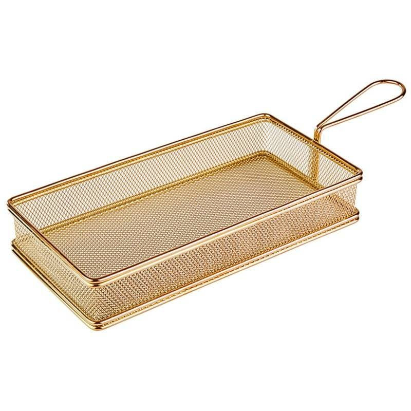 26x13 cm - Tableware Buffet & Display Cestello Porta Snack Rettangolare In Acciaio Inox - immagine 4